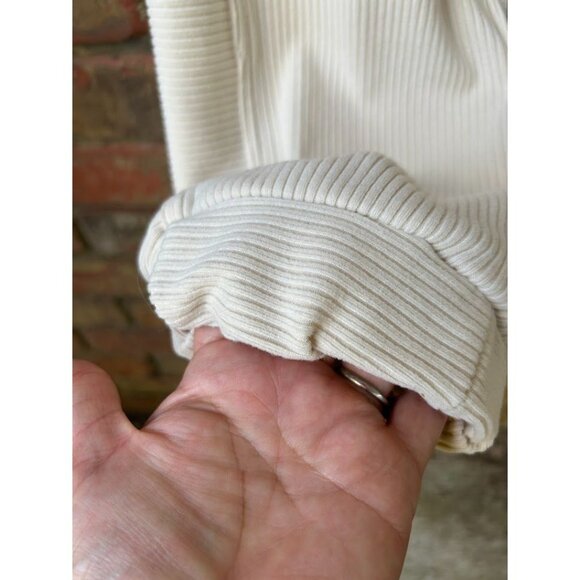 Democracy Women's High Rise Ribbed Jogger Pants M‎ Beige - Picture 6 of 7